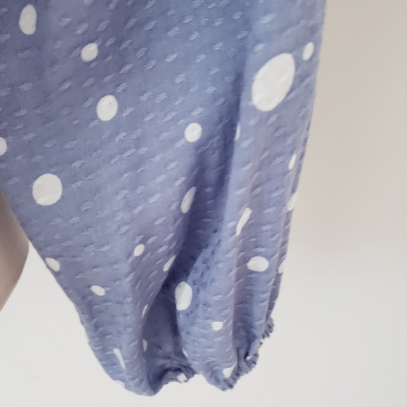 Vixbe Blue White Flounce BlouseNWT - Picture 2 of 2